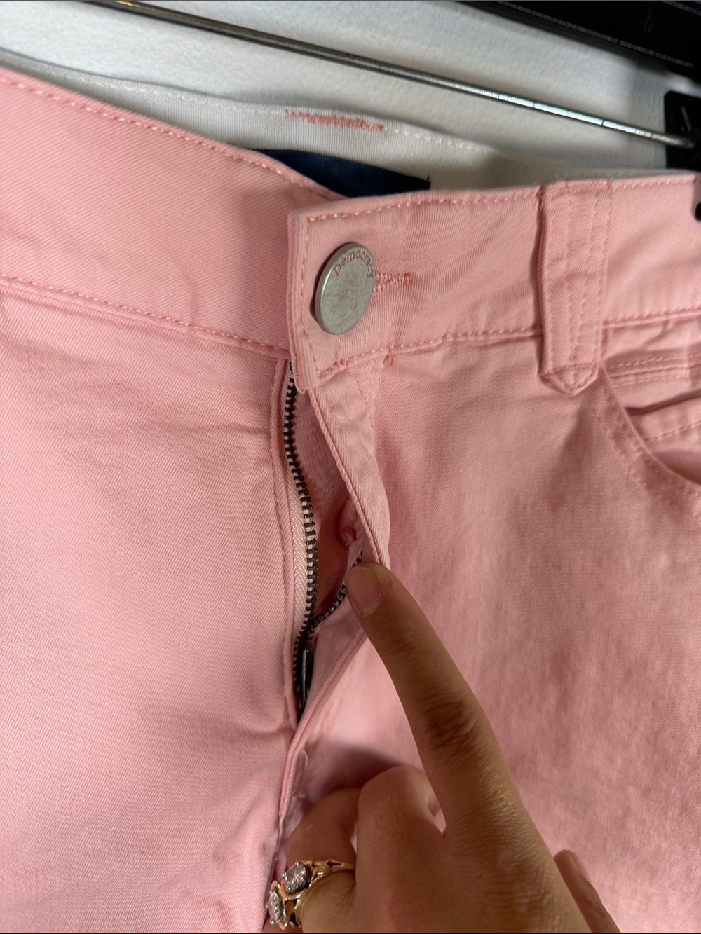 Democracy Pink "Ab"solution Denim Shorts Slimming Stretch Jorts Women's 8 - Picture 6 of 12